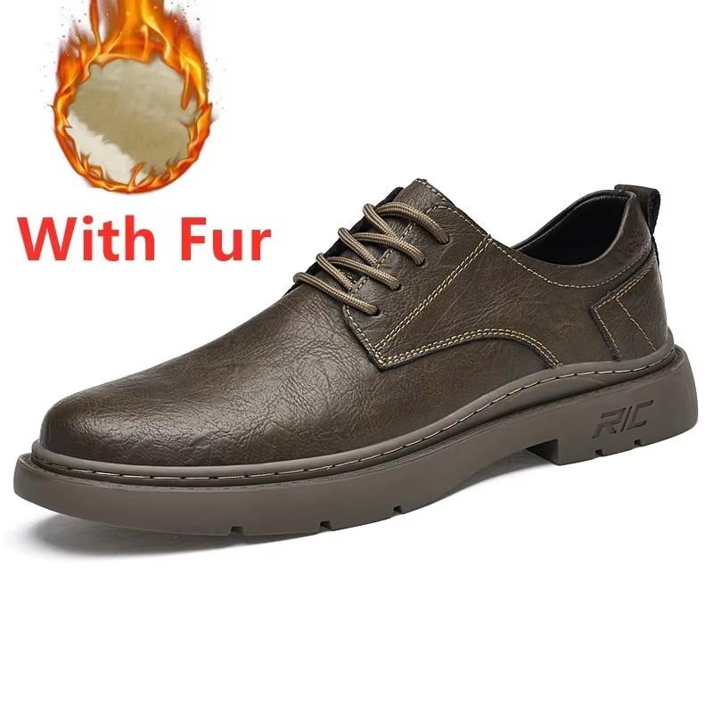 

Высококачественные мужские туфли-оксфорды, зимние теплые меховые мужские деловые туфли, британский стиль, обувь для вождения, повседневная обувь из натуральной кожи 45