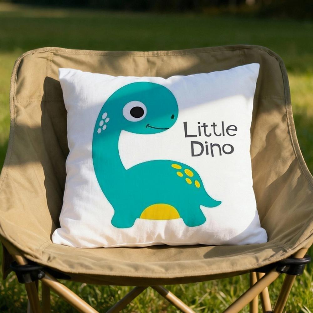 Cute Jurassic Dinosaur Cushion Cover Soft Reversible  Durable Pillow Cover  MultiScene Use for Home  Car Daily Comfort