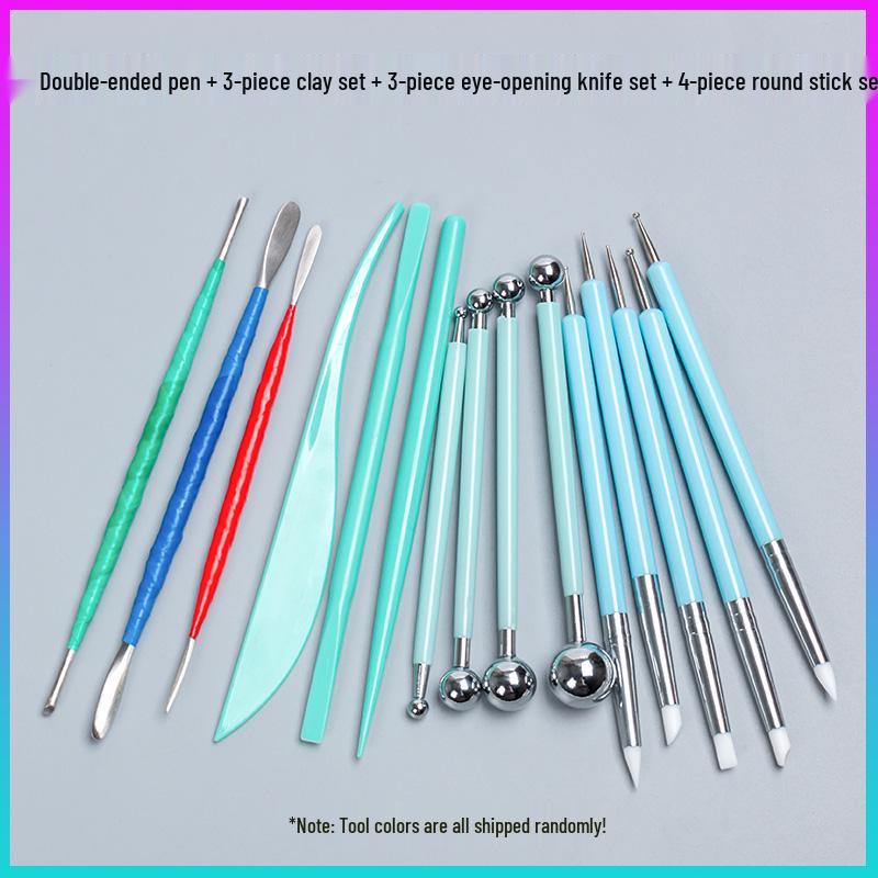 Silicone Double-Ended Dotting and Pressing Pen for Polymer Clay Sculpting