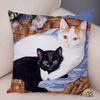 Pet cartoon animal pillowcase sofa home car  cute watercolor cat cushion cover decoration