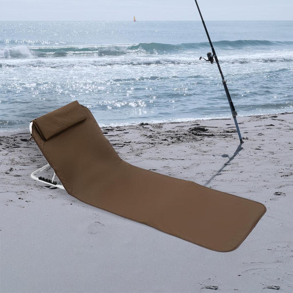 Camping Folding Floor Chair with Backrest Practical Portable Folding Beach Chair Lounge Mat for Beach Picnic Hiking Garden BBQ