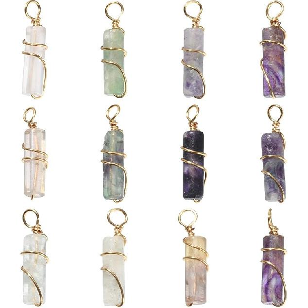 Ipotkitt 30 Pcs Natural Mixed Gemstone Connector Charms Sun Stone Charms Links Celestial Stone Charms for Jewelry Making DIY Craft Findings