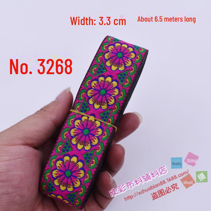 3.3cm Wide Ethnic Miao Buyi Lace Ribbon - Decorative Clothing Accessory