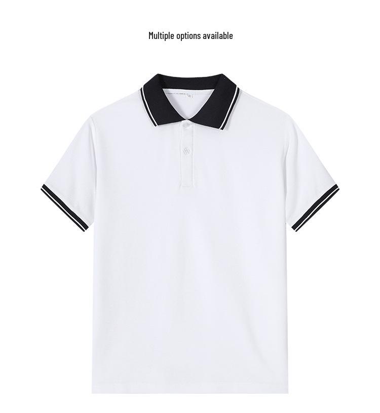 Blue Cotton Short-Sleeve Polo for Students
