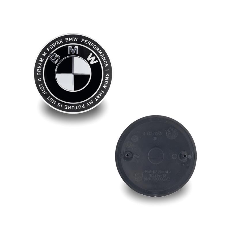 Passt für BMW Original-Logos mit schwarzem Hintergrund für vorne und hinten; 82mm/74mm Motorhauben- und Kofferraumembleme.
