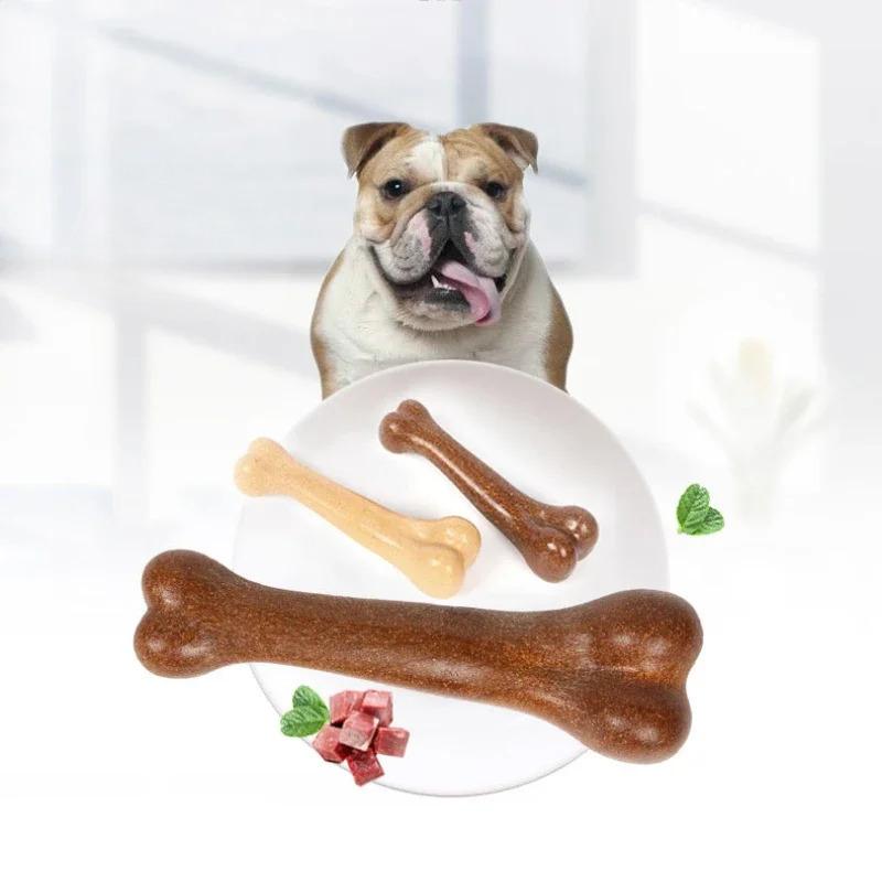 Indestructible Dog Bone Chew Toy Natural Non Toxic Puppy Chewing Game for Small Medium Large Breed Dental Care Anti Bite Pet