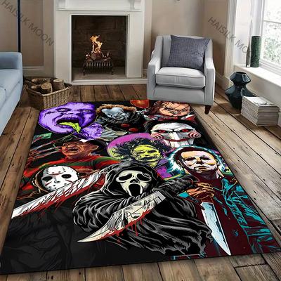 Dywan 3D Halloween Horror Thriller Tematyczny Dywan Salon Sypialnia Sofa Duża Powierzchnia Mata Dekoracyjna Miękki Antypoślizgowy Dywan Cztery Pory Roku Prezent