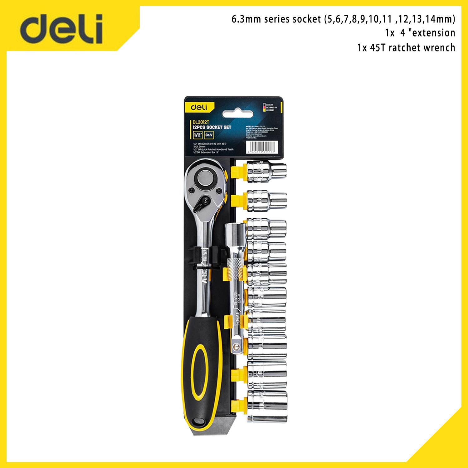 

Наборы головок Deli Tools, 12 шт./компл., серия 12,5 мм, розетка EDL2012T