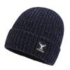 Crochet Beanie Cap Velvet Lining Winter Hat Outdoor Earflap Cap  for Men