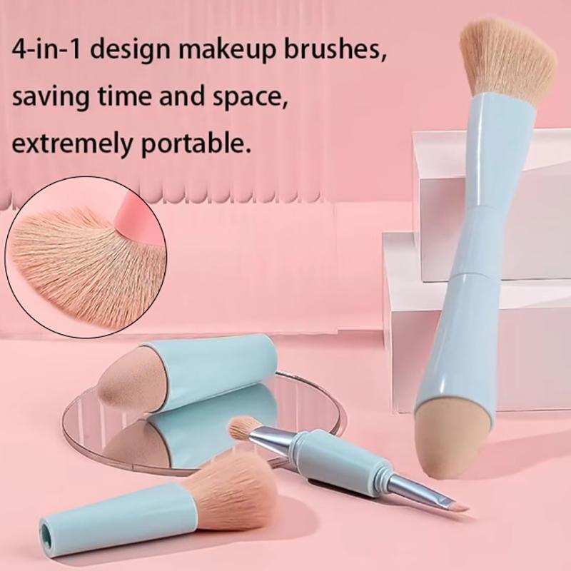 1 Set Multitasker 4-in-1 Make-up Pinsel Tragbar Reise Gesicht Highlight Lidschatten Puder Rouge Pinsel Abnehmbare Beauty-Tools