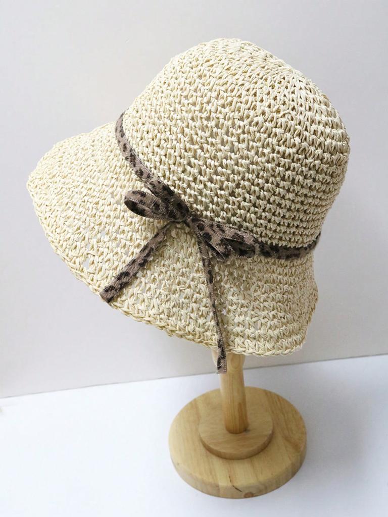 Summer UV Protection Holiday Beach Flower Design Straw Hat Women's Straw Crochet Bohemian Foldable Panama Sun Hat