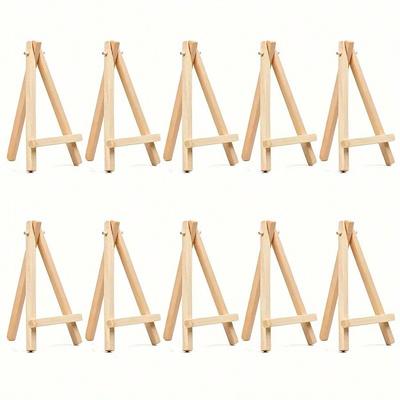 10 Pièces Chevalet d'Exposition en Bois avec Mini Trépied d'Artiste Réglable pour Toile Peinture à l'Huile Peinture Artisanale