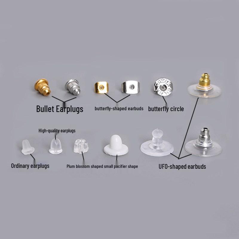 Transparente Silikon-Ohrstecker und Ohrstöpsel-Verschlüsse - Anti-Drop, Anti-Rutsch-Clips