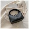 Small Bag Underarm Bag Candy Color Crescent Bag Casual Pu Leather Handbag  Students
