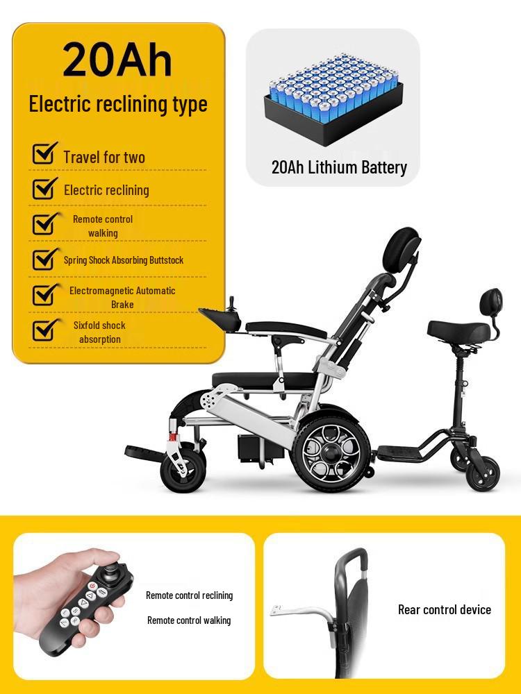Guardian Electric Wheelchair: Double Smart Folding Mobility Scooter for Disabled & Elderly