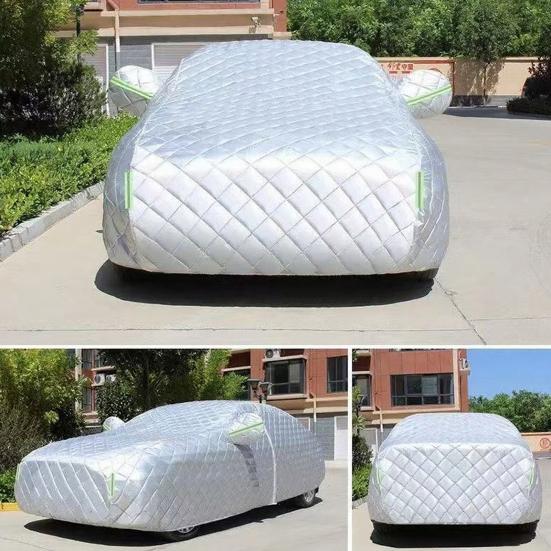All-Weather Car Cover with Reflective Strips Thickened Cotton Full Coverage Car Cover for SUV Sedan Hatchback Sun And Snow Protection Car Cover Top