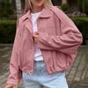 Womens Vintage French Style Long Sleeve Jacket 2026 Fall Casual Workwear Relaxed Fit Zip Up Cardigan Outerwear
