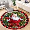 1pc Christmas Santa Claus Chair Carpet for Office, Round Non-Slip Durable Large Size Office Carpet, Suitable for Office, Beautiful Decoration