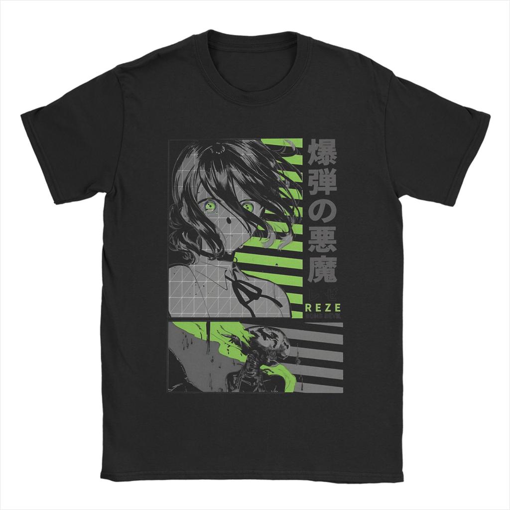 Reze Anime Chainsaws Japan Manga Man Outfit Men Women T Shirts 100% Cotton Tee Graphic Print  T-shirt Clothes