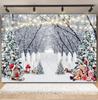 Winter Forest Scene Backdrop for Photography Snow Snowflake Xmas Tree Natural Landscape Christmas Baby Portrait Photo Background