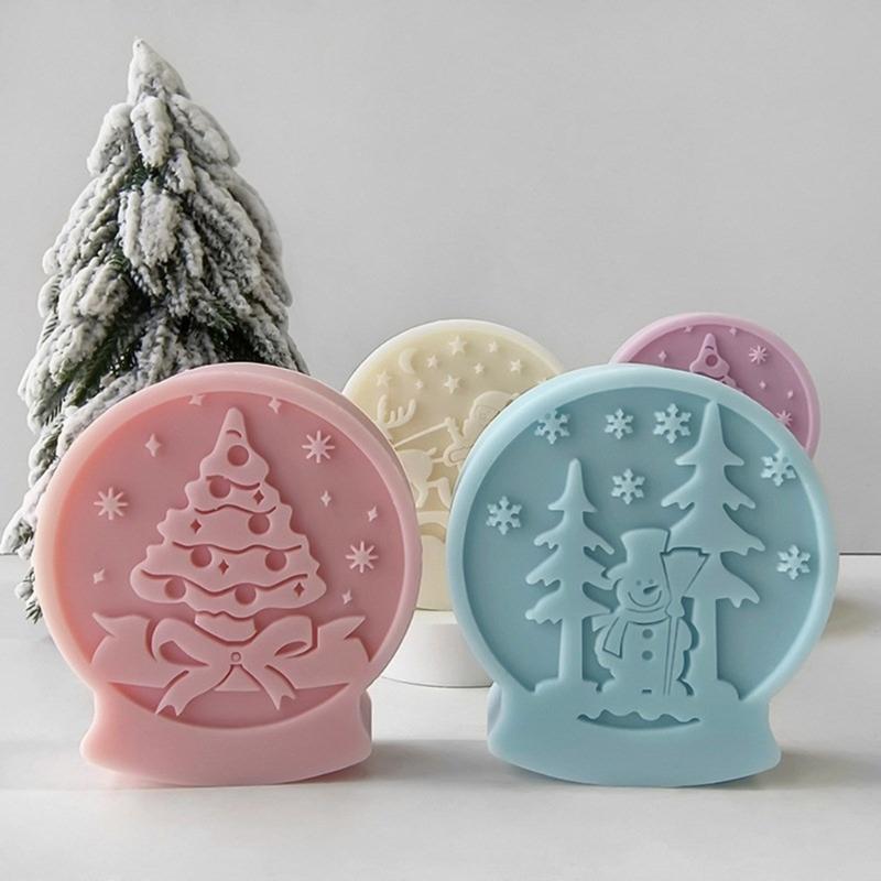 Silicone Christmas Theme Mold for Handmade Candle and Soaps Home Decoration Mould Easy Release Aromatherapy Mould