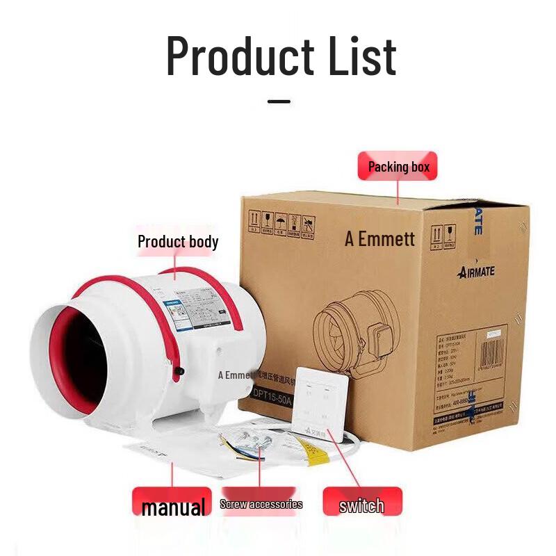 Airmate Inline Duct Exhaust Fan for Kitchen and Bathroom
