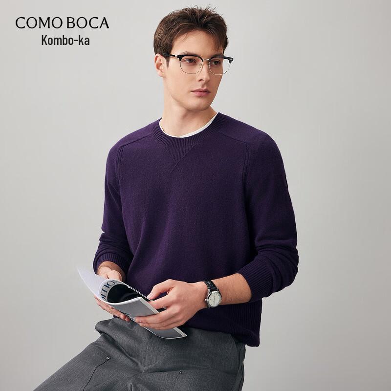 

Komom Boka Men s 100% Cashmere Saddle Shoulder Round Neck Sweater 2XL