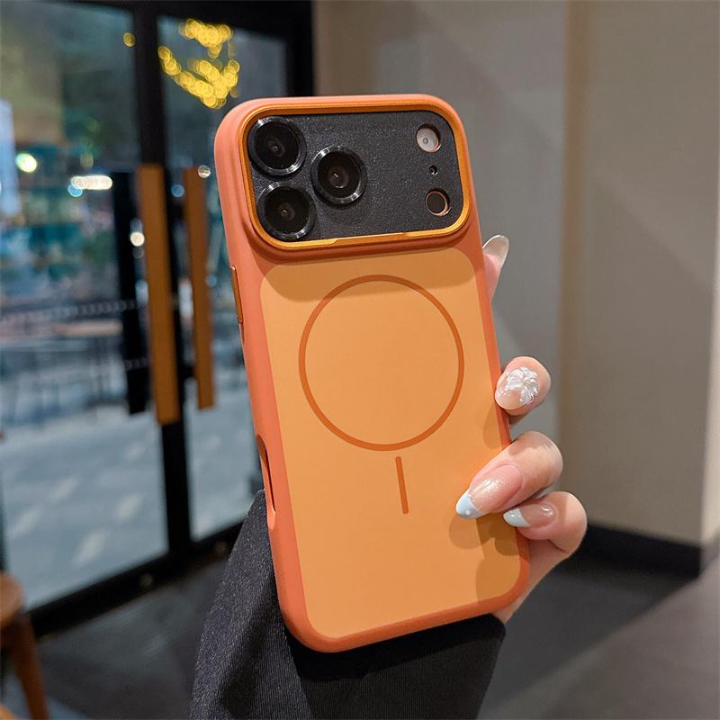 For Magsafe Magnetic Wireless Charging Silicone Phone Case For iPhone 13 14 15 16 17 Pro Max Shockproof Metal Lens Protect Cover