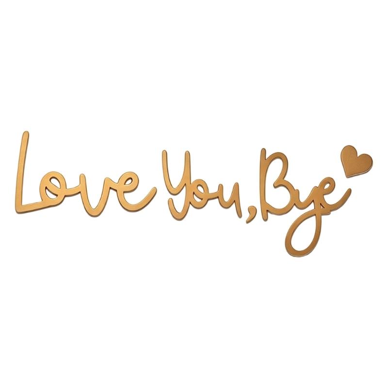 Retro Love You Bye Wall Decors Love You Bye Acrylic Sign for Home Coffee Wall Art Gift to Express Warm for Your Family