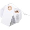 100 Pack Blank Tags with Elastic String Marking Hang Tags Attached Reinforced Hole Writable Blank Tags 2.75x1.37Inch