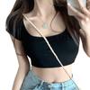 Summer U-neck Short Short-sleeved T-shirt Women's Top Slim Square Neck Crop Top