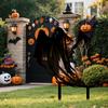 Halloween Plakette Gespenstischer Einsatz Gemusteter Metallstab Wasserdichtes Metall Feiertag Willkommen Garten Türdekoration