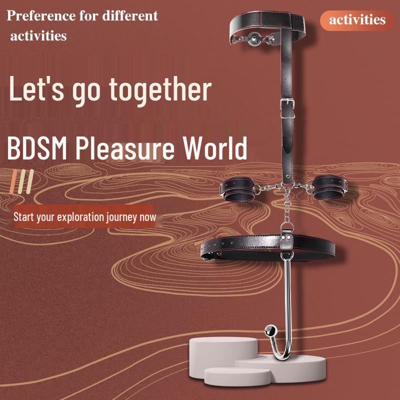 Long Love SM Set: Adult Erotic Bondage Toys with Handcuffs, Gag, and Flirting Restraint Props for Couples.