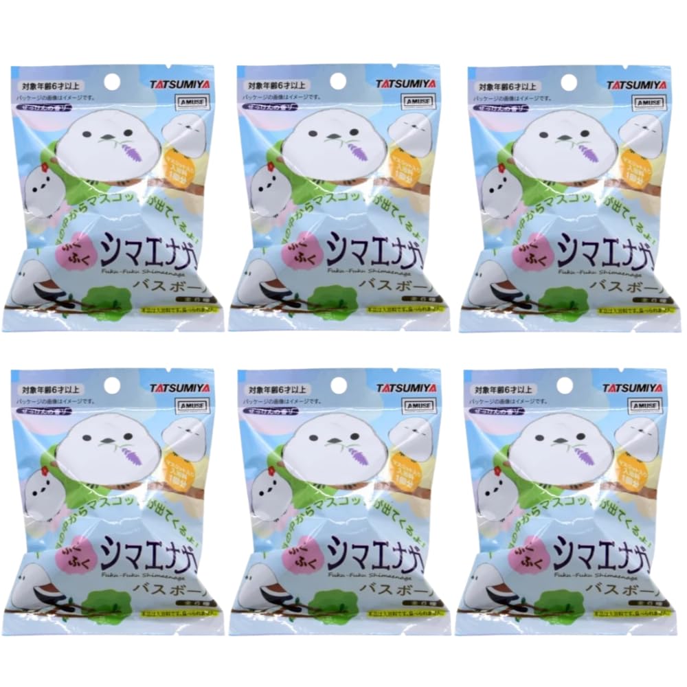 

Set of 6: Long-tailed Tit Bath Balls, Soap-Scented Bath Additives, Mascots, 6 Varieties, Fukufuku Long-tailed Tit