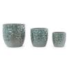 Handcrafted Ceramic Plant Pot diameter 38 cm, Glossy Dark Green with Hammered Relief