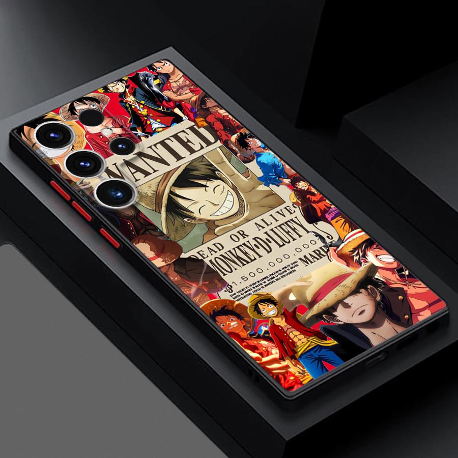 Case for Samsung Galaxy S23 Ultra S22 Plus S24 S21 FE S25 S9 S10 S20 Black Edge Shell Anime One Pieces