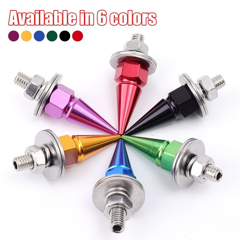 1-4PCS M6 Threaded Tip Screws Aluminium Alloy Car Styling License Plate Bolts for Fender Washer Bolt Engine Bay Kit Accessories