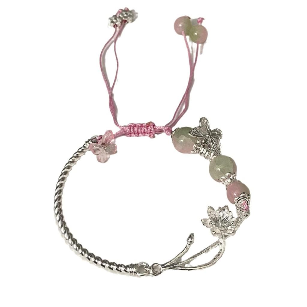 Delicate Pink Butterfly Bracelet Elegant Summer Fashionable Jewelry For Women