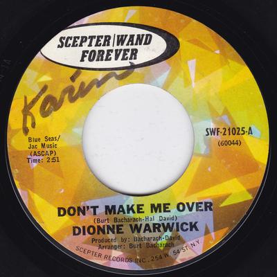 7inch Record DIONNE WARWICK  Dont Make Me Over SWF21025 ScepterWand Fo  US SoulFunk Used