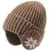 Unisex Winter Knit Hat with Detachable Ear Flaps Windproof Warm Snowflake Pattern Beanie