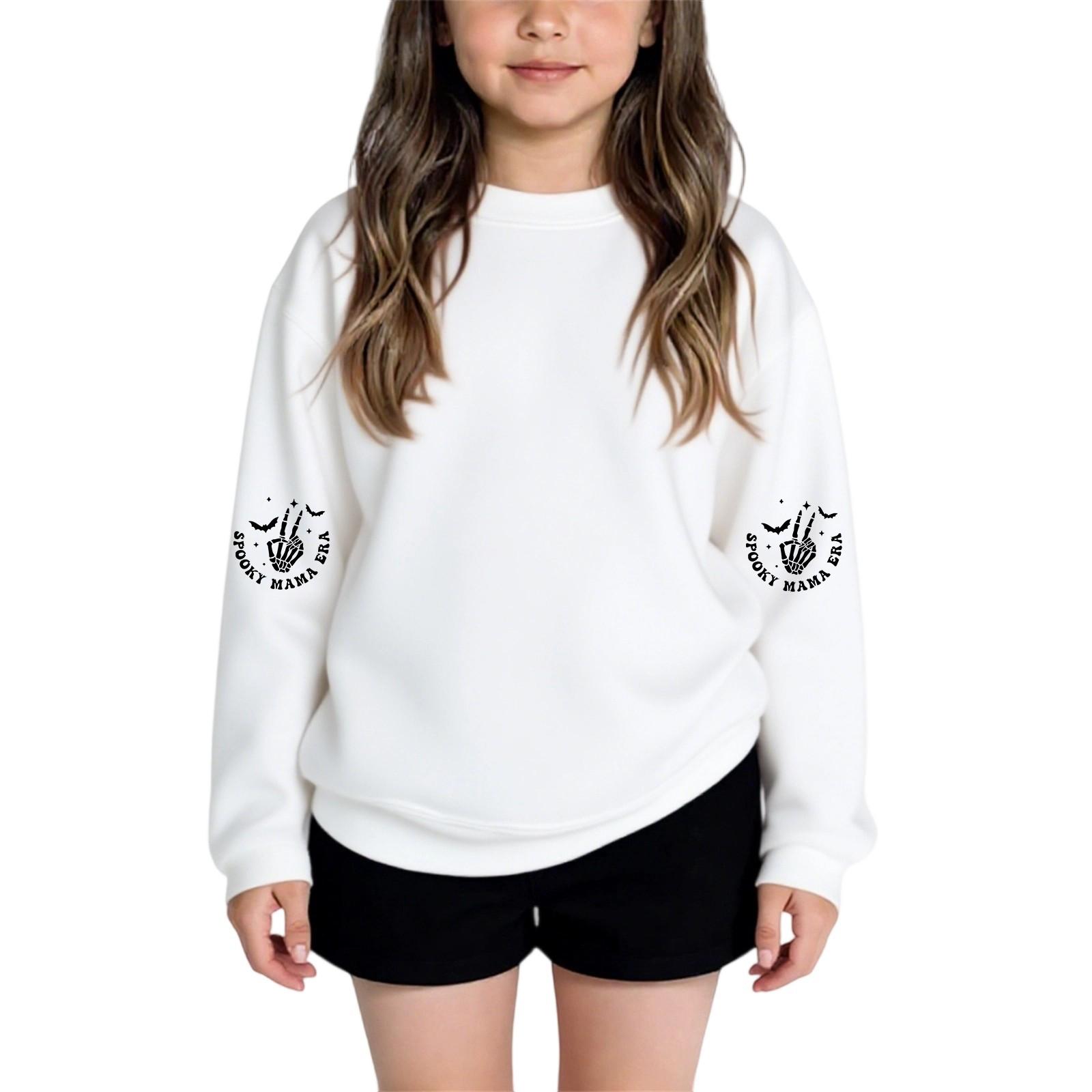 

Детские модные повседневные универсальные повседневные толстовки с круглым вырезом для мальчиков и девочек, повседневные лоскутные топы с длинными рукавами, свитшоты 160 белый