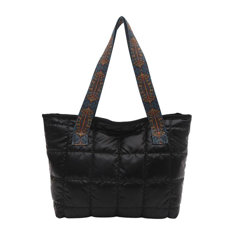 

Хлопковая женская сумка-тоут в корейском стиле: Легкая, Модная, Вместительная Наплечная Сумка чёрный