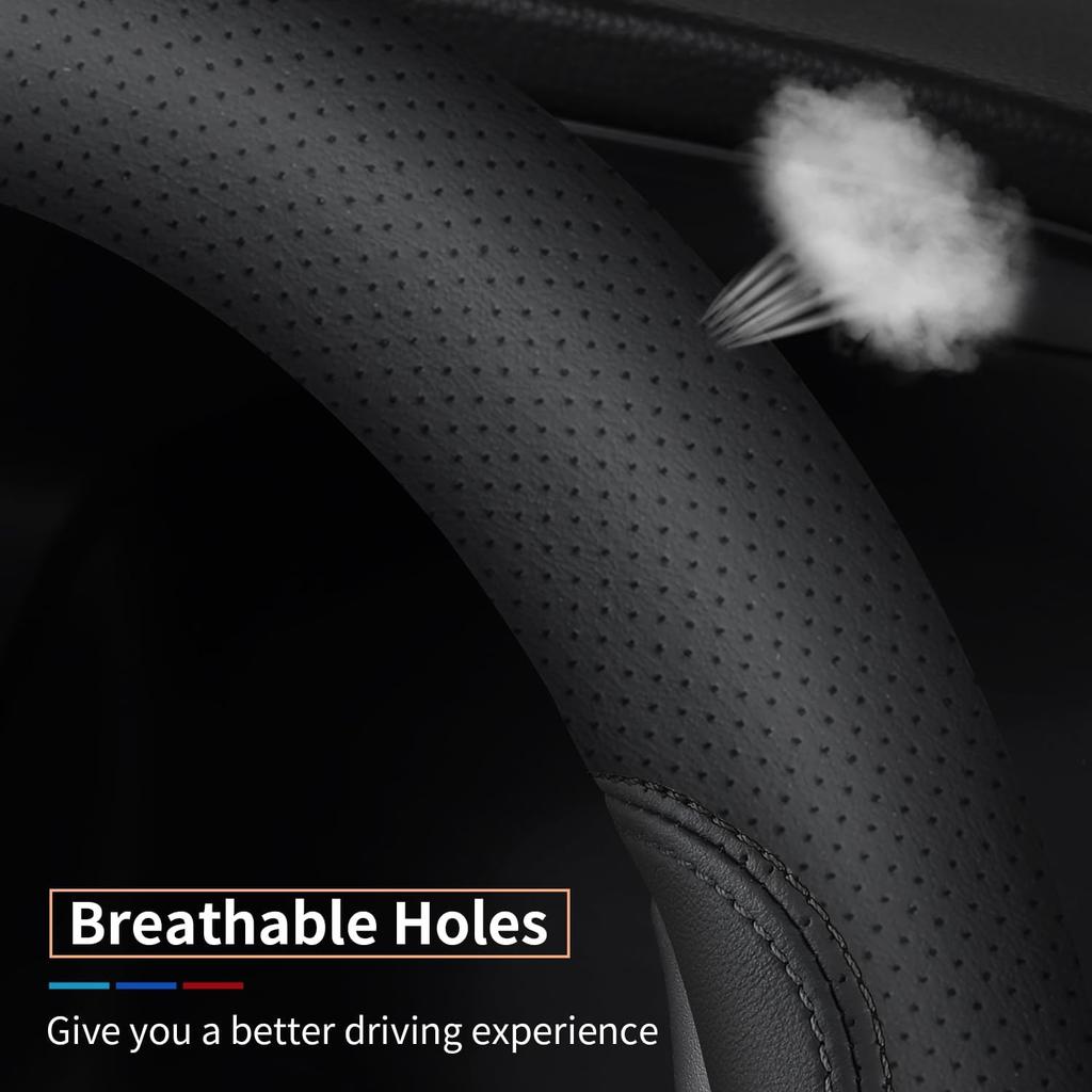 XHRING Car Steering Wheel Cover for Honda Civic Accord CRV HRV Pilot Passport Odyssey Element Insight Fit Ridgeline Clarity City LX EX EXL Si