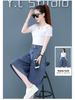 Summer 2026 High-Waisted Wide-Leg Cropped Jeans Shorts