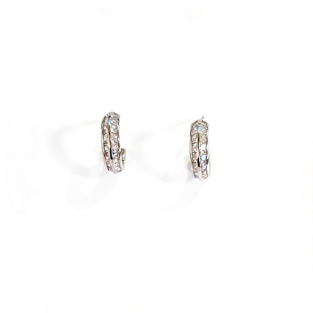 

Trendy 3D Geometric C-Shaped Statement Earrings for a Versatile Fashionable Look платиновый