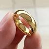 6MM Polished Stainless Steel Classic Gold Wedding Rings Gold Color Simple Women Engagement Jewelry Party Accessories For Gift