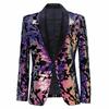 PYJTRL Mens Fashion Two Color Conversion Shiny Sequin Suit Jacket Blazer