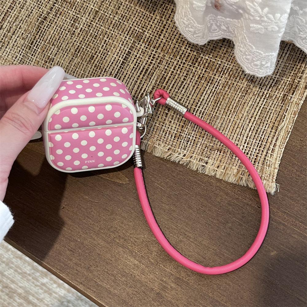 Simple Dopamine Polka Dot Earphone Cover for Apple AirPods 1 /1 Generation Niche Lanyard Case PRO1/PRO1