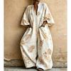 2026 Bohemian Jumpsuit With Pockets Loose Wide Leg Romper Women Streetwear