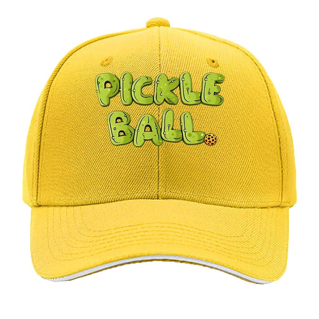 Pickleball Logo Adjustable Lightweight Urban Style Snapback with Green Orange Outdoor Sport Sandwich Baseball Cap